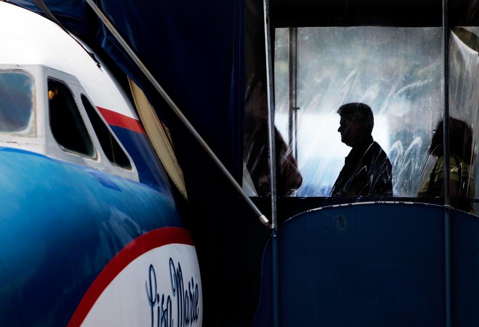 Aug. 9, 2014 - Tourists line up to board the Lisa Marie, Elvis' private plane, during a tour of Graceland.