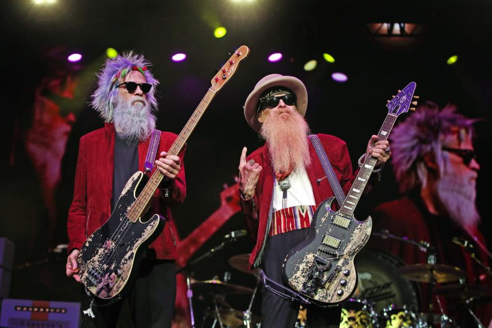 ZZ Top performs on the Palomino Stage during Stagecoach country music festival at the Empire Polo Club in Indio, Calif., on Friday, April 28, 2023.