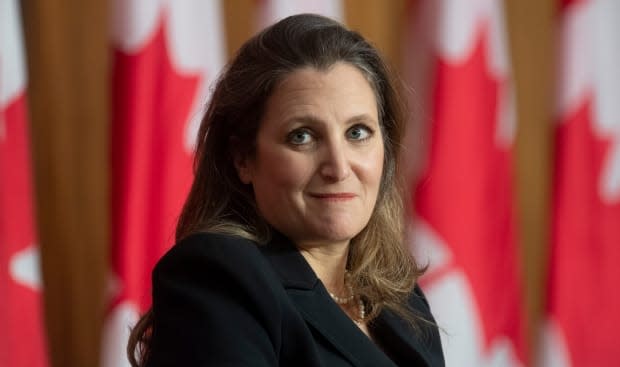 Finance Minister Chrystia Freeland's 739-page omnibus budget tabled Monday contains several provisions that have little to do with government spending or the economy. (Adrian Wyld/The Canadian Press - image credit)