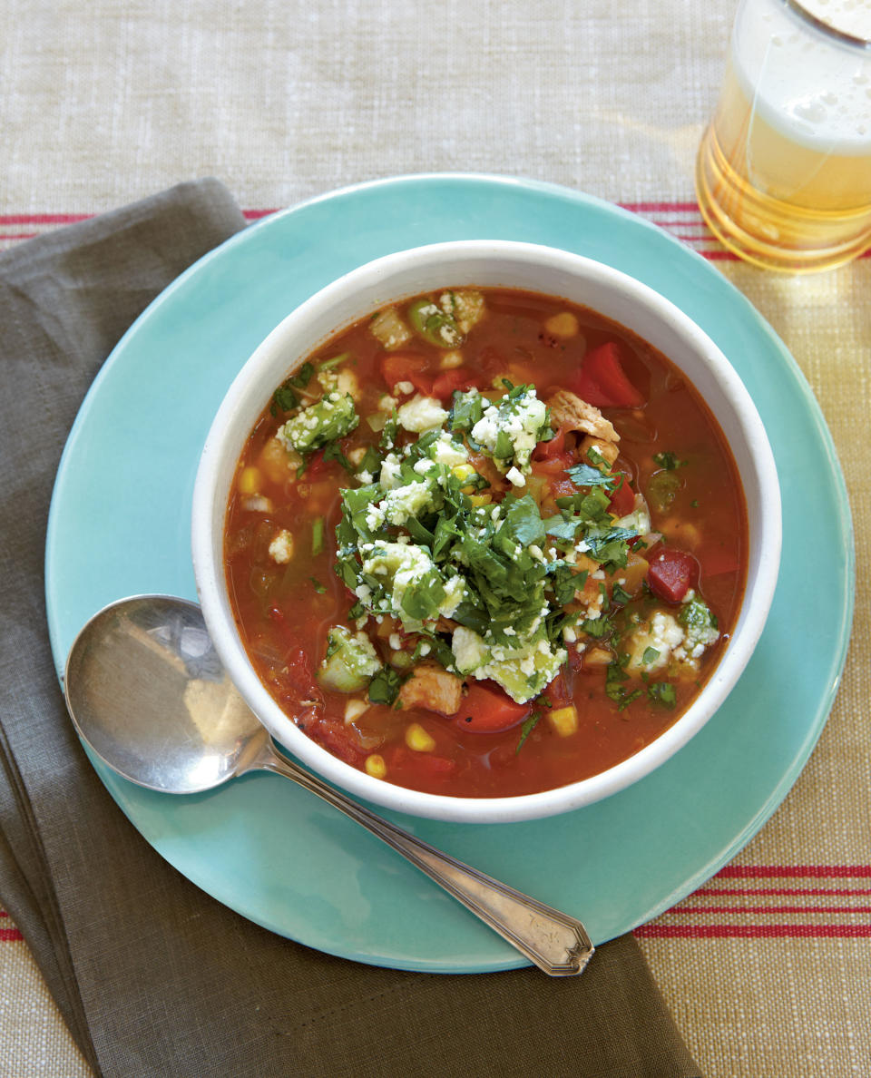 Chili-Spiced Chicken Soup with Stoplight Peppers