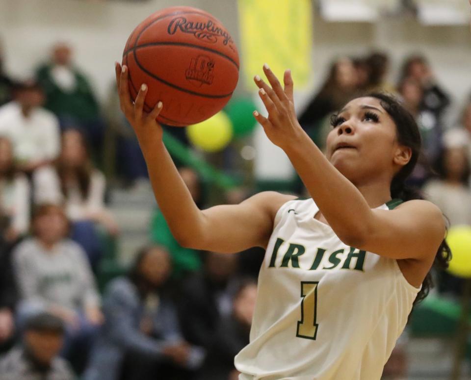 Jazmin Torres, pictured, and Dyllan Metcalf are the only seniors on the St. Vincent-St. Mary girls basketball team. That could make 2023-24 a run for the ages.