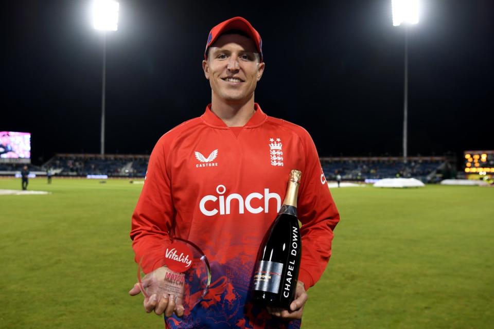 Man of the match: Brydon Carse took three for 23 on his T20 debut for England against New Zealand  (Getty Images)