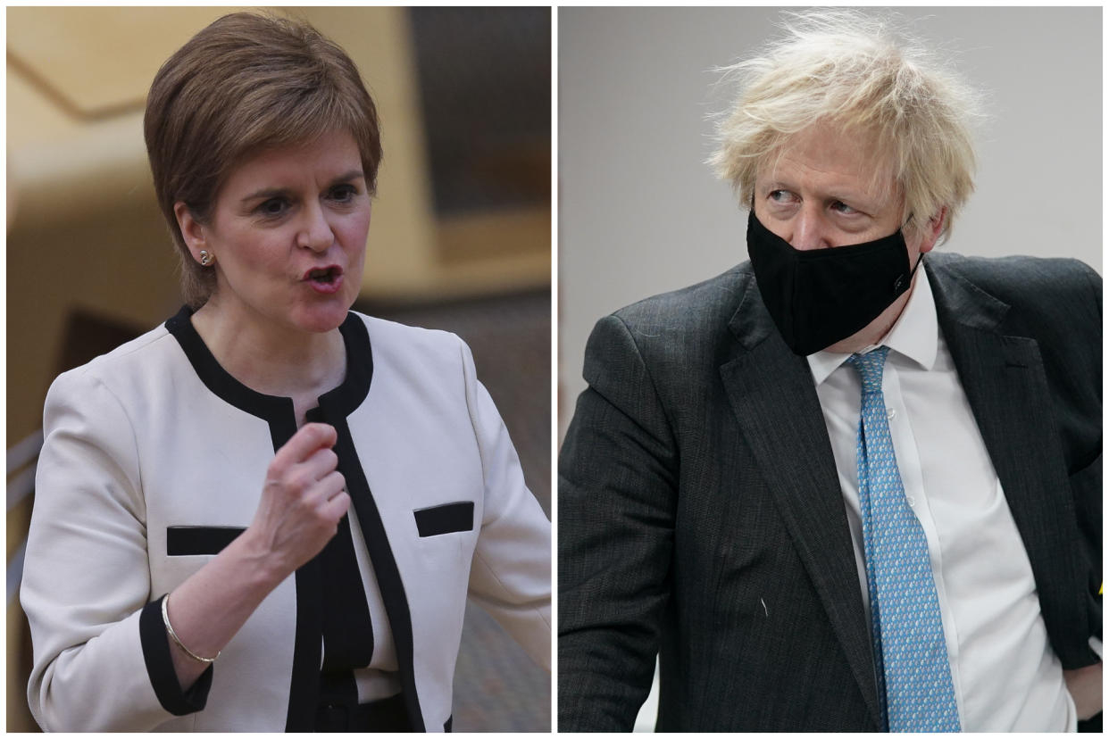 Nicola Sturgeon has not ruled out shutting the border with England if an agreement is not made about quarantining. (PA)