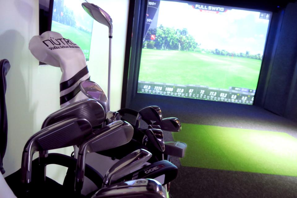 One of the golf simulators at Baseline Social in the Fort Monmouth Commissary in Oceanport. The entertainment destination has bars, five virtual golf bays, a stage for DJs and live music, and a restaurant inside too.