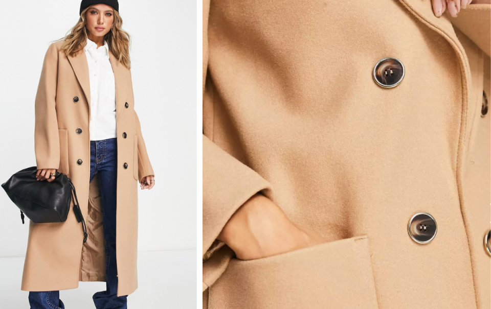 River Island tailored coat in light brown