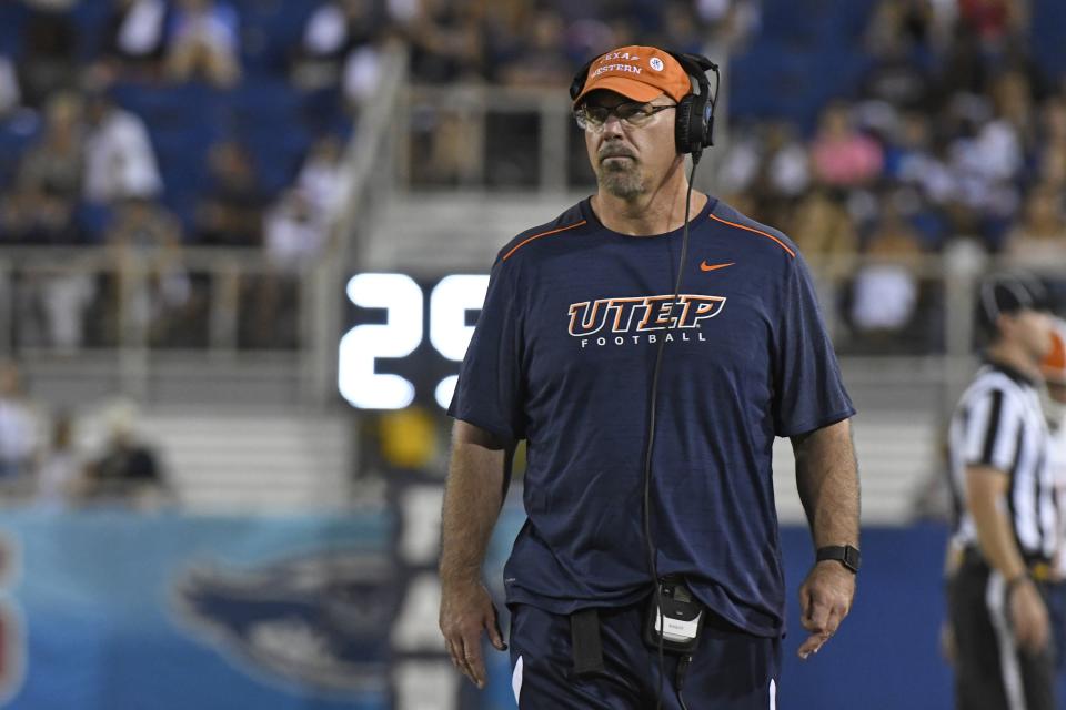 UTEP coach Sean Kugler announced his resignation Sunday. (Photo by Eric Espada/Getty Images)