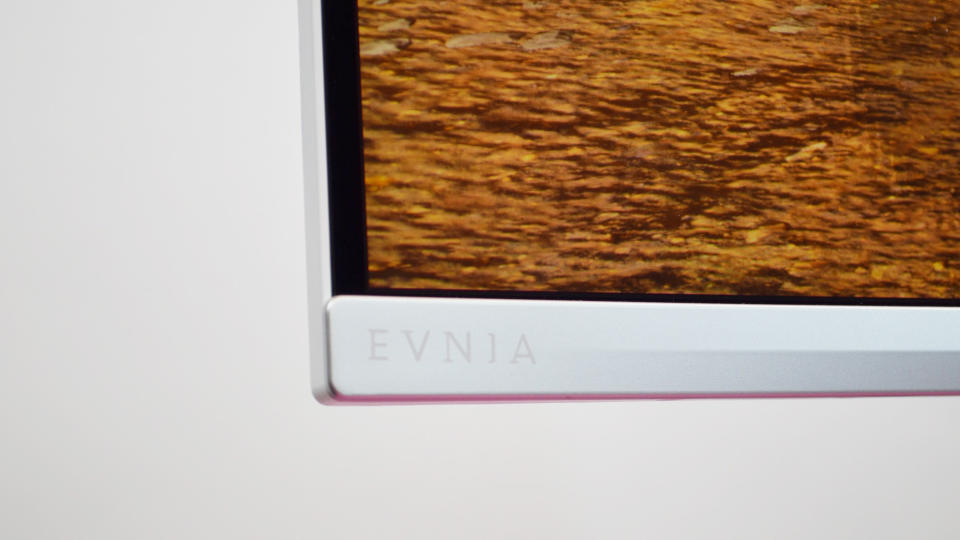 The philips evnia 34m2c8600 on a desk