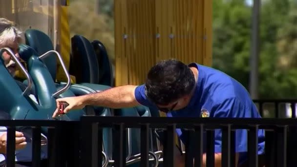 PHOTO: Crews work to dismantle the Orlando FreeFall ride at ICON Park, March 15, 2023. (WFTV)