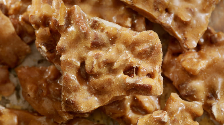 Pieces of peanut brittle