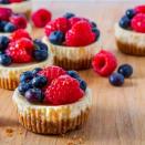 <p>Who doesn't love an ultra-creamy slice of <a href="http://www.delish.com/uk/cooking/recipes/a34781958/easy-classic-cheesecake-recipe/" rel="nofollow noopener" target="_blank" data-ylk="slk:cheesecake;elm:context_link;itc:0;sec:content-canvas" class="link ">cheesecake</a>? This mini version is super-easy to make (no water bath!), but just as delicious as its full-size counterpart.</p><p>Get the <a href="https://www.delish.com/uk/cooking/recipes/a34781887/cheesecake-cupcakes-recipe/" rel="nofollow noopener" target="_blank" data-ylk="slk:Cheesecake Cupcakes;elm:context_link;itc:0;sec:content-canvas" class="link ">Cheesecake Cupcakes</a> recipe.</p>