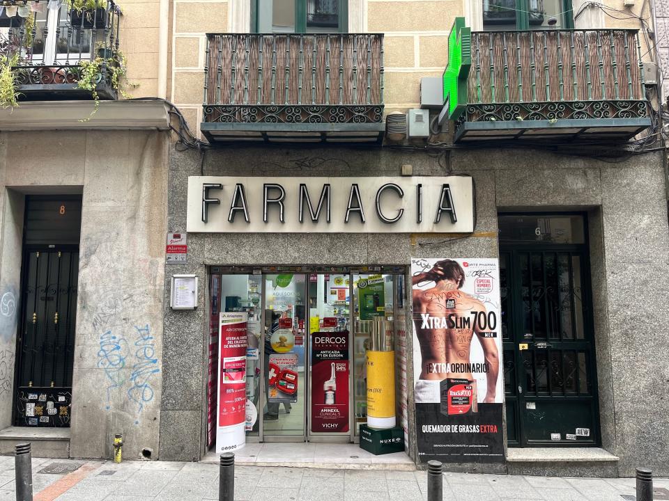 Storefront of a pharmacy.