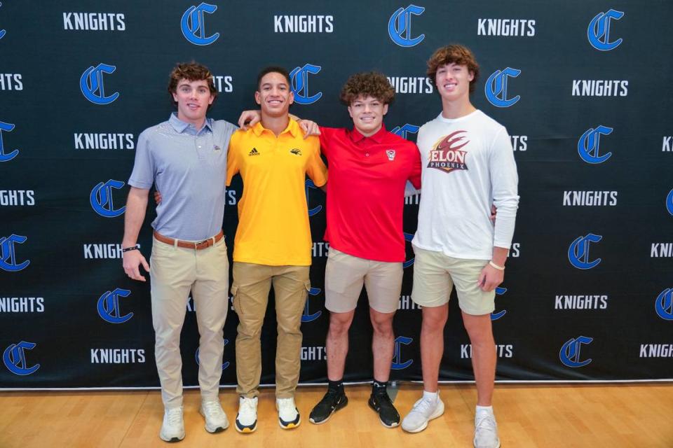 Some of Charlotte Christian’s signees on National Signing day