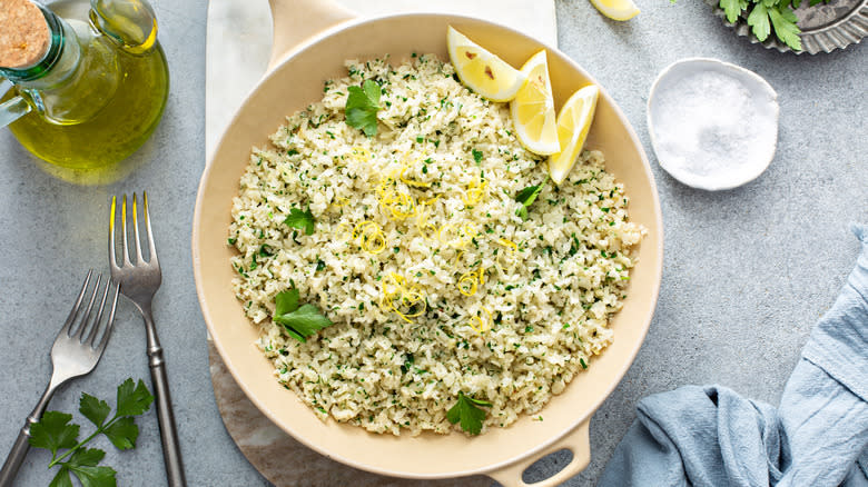 Cauliflower rice with lemon