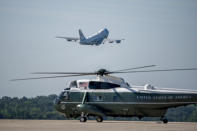 Air Force One, with President Joe Biden onboard, leaves Andrews Air Force Base, Md., Saturday, June 25, 2022. Biden is traveling to Germany to attend a Group of Seven summit of leaders of the world's major industrialized nations. (AP Photo/Gemunu Amarasinghe)