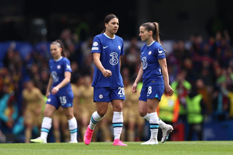 Chelsea and Sam Kerr had few chances to equalise in the second half at Stamford Bridge  (Getty Images)