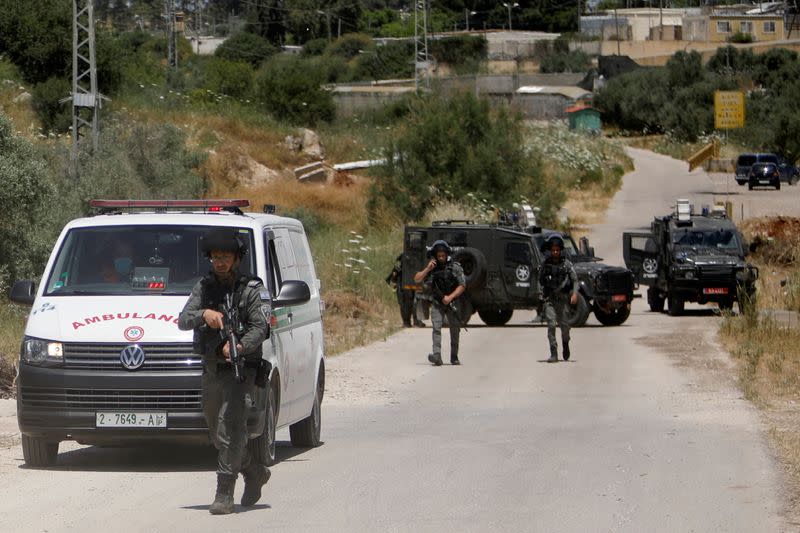 Scene of a security incident near Jenin, in the Israeli-occupied West Bank