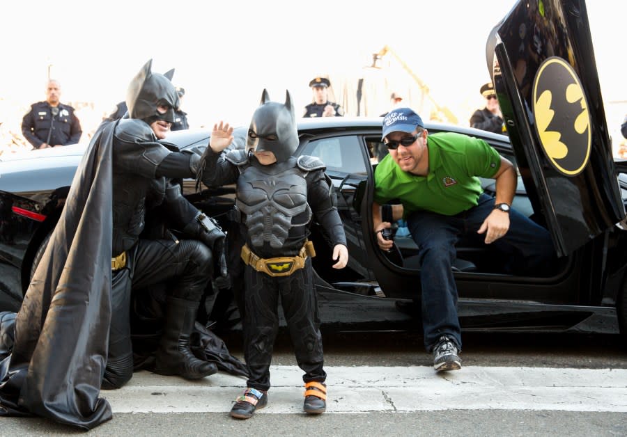 Miles rode around in a Batmobile on Nov. 15, 2013. (Image courtesy Make-A-Wish Greater Bay Area)