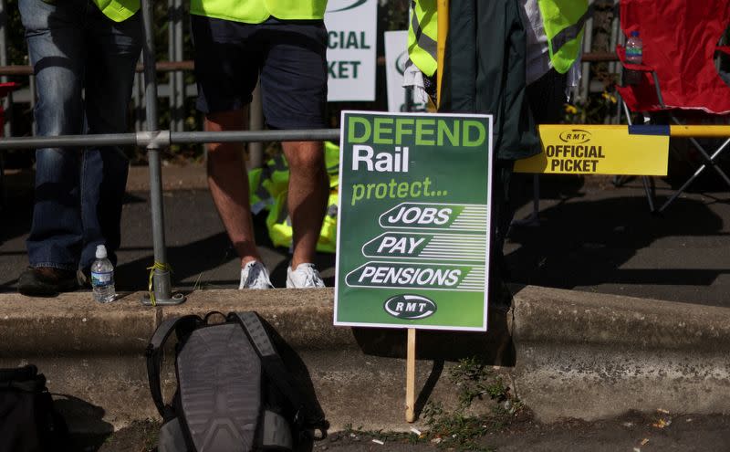 FILE PHOTO: The first day of national rail strikes, in Crewe