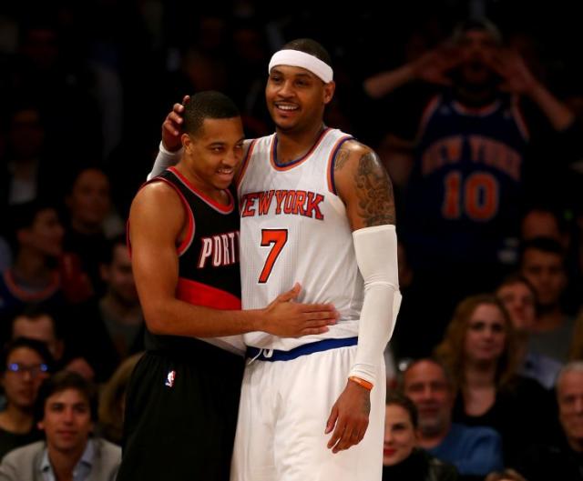 CJ McCollum posts picture of Carmelo Anthony in Trail Blazers jersey