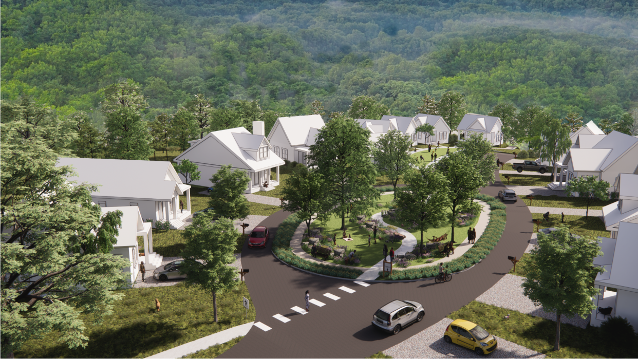 Rendering of single-family homes in the Ferry Road Development.