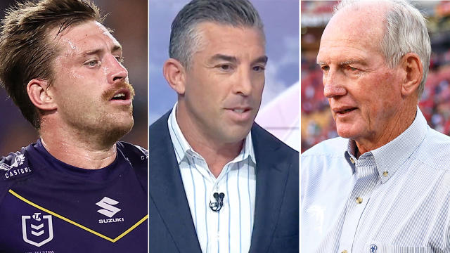 Pictured left to right, Cameron Munster, Braith Anasta and Wayne Bennett.