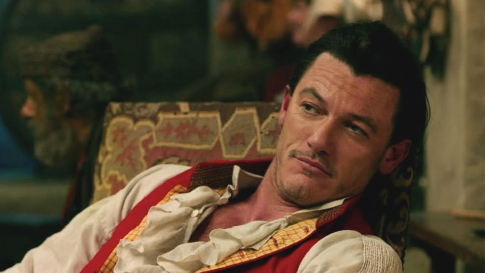 Luke Evans as Gaston in 'Beauty and the Beast'. (Credit: Disney)