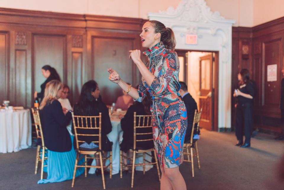 Myka teaching the students during the luncheon (Sara Feigin)