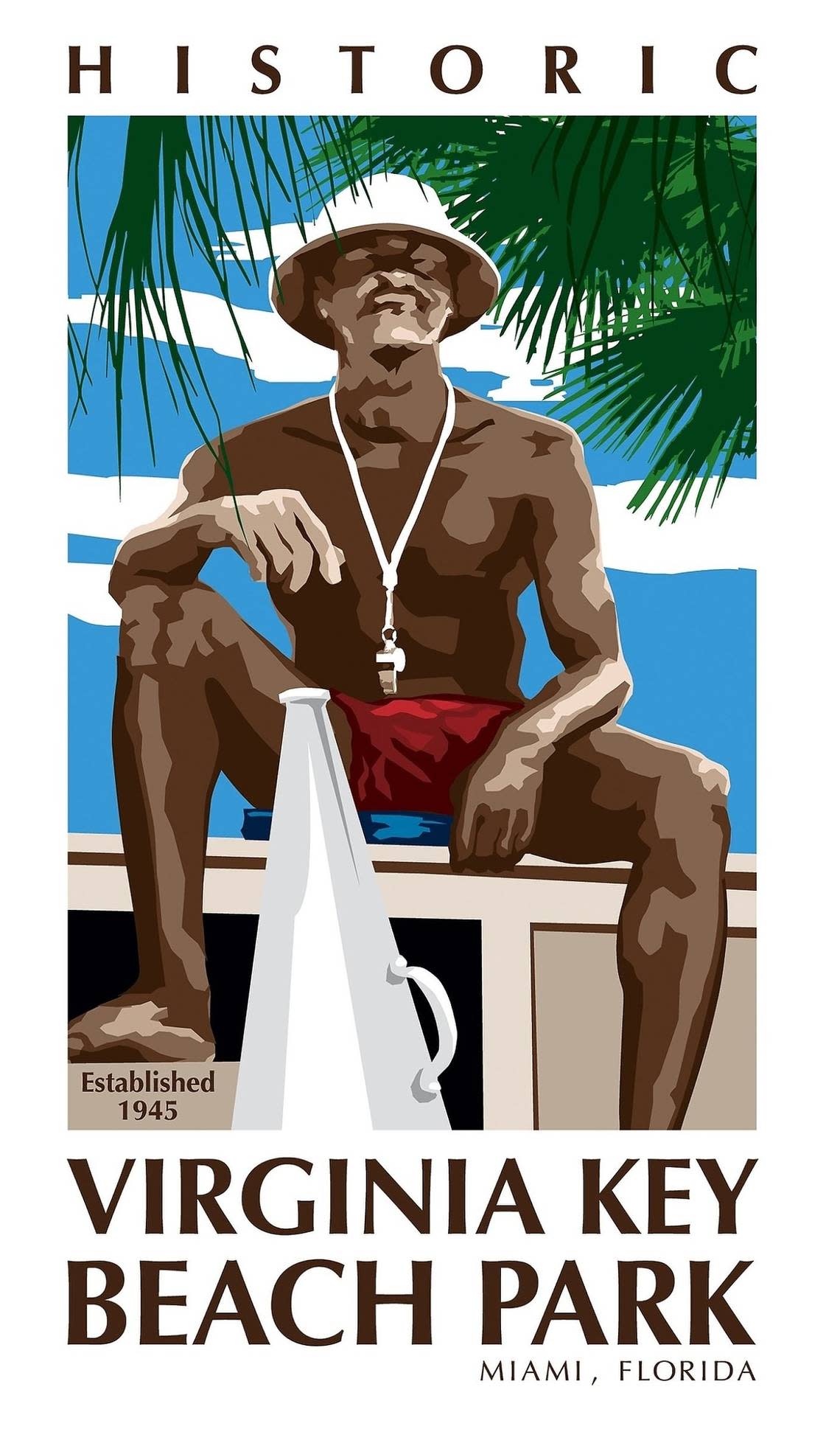 This one of several posters depicting beach life during the early years of the Historic Virginia Key Beach Park, founded in 1945 as a ‘Colored Only’ beach during Miami’s segregation. Photo courtesy of Virginia Key Beach Park Trust.
