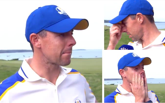 emotional rory mcilroy interview crying tears ryder cup - SKY SPORTS