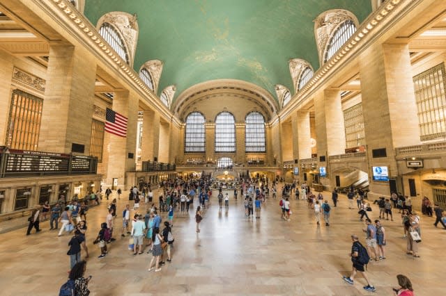 Bustling grand central terminal in New York City