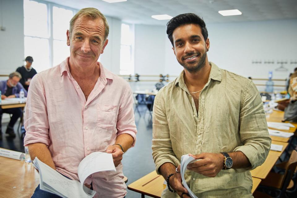 robson greene and rishi nair at grantchester readthrough