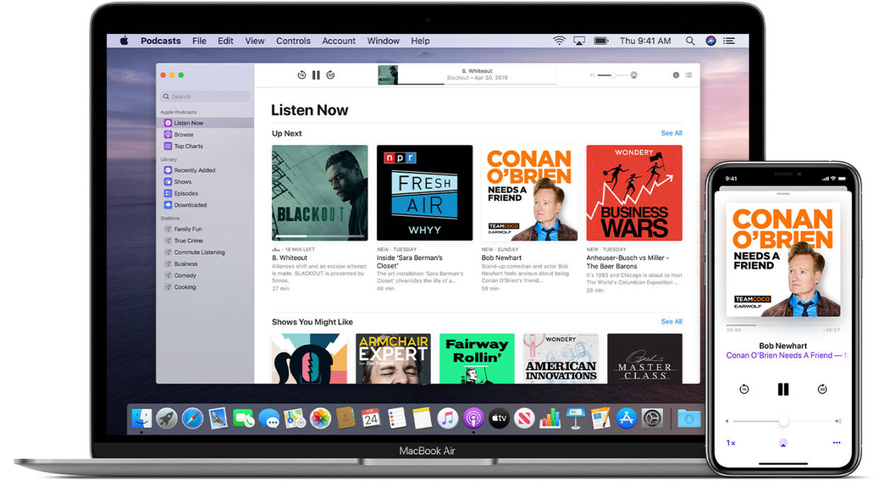  Apple Podcasts app. 