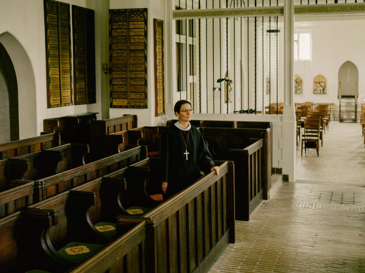 Hermana Monica Clare, de la Comunidad de San Juan Bautista, en Mendham, N. J., 6 de mayo de 2022. (Daniel Dorsa/The New York Times)