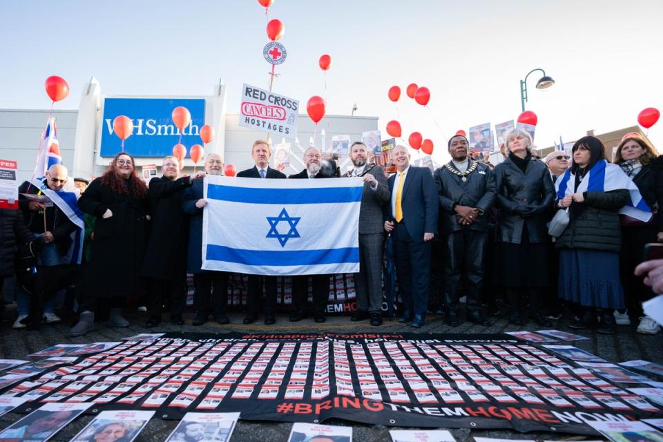 A vigil takes place for those who died in the Hamas attacks in October, and for the hostages who are yet to be released (PA)