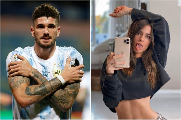 Rodrigo de Paul y Tini Stoessel se consolidaron como pareja este año, tras los rumores en 2021