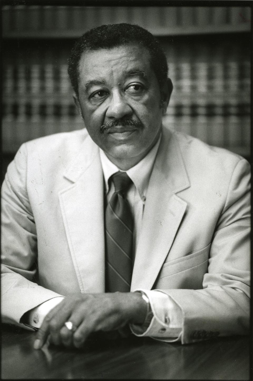 Earl M. Johnson Sr. a civil rights attorney and first Black president of Jacksonville's City Council after the city and county governments consolidated in 1968, was photographed in 1986.  (File/Florida Times-Union)