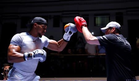 Britain Boxing - Anthony Joshua Public Work-Out - York Hall, Bethnal Green - 21/6/16 Anthony Joshua during his workout Action Images via Reuters / Andrew Couldridge Livepic