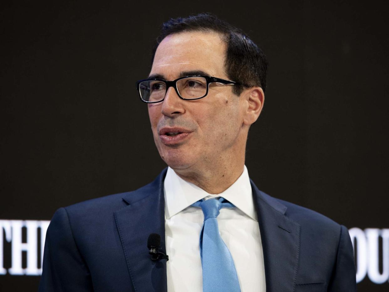 Treasury secretary Steven Mnuchin made the threat in Davos yesterday (EPA)