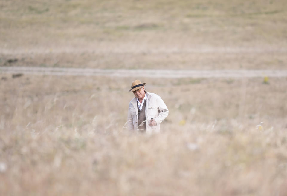 This image released by NBC shows James Spader as Raymond Reddington in a scene from "The Blacklist." The 2-hour series finale airs July 13. (Fernando Marrero/NBC/ Sony Pictures Television via AP)