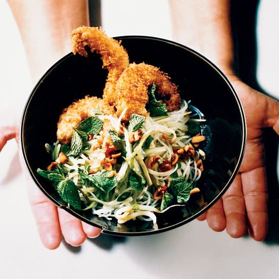 Crispy Shrimp with Noodle and Bean Sprout Salad