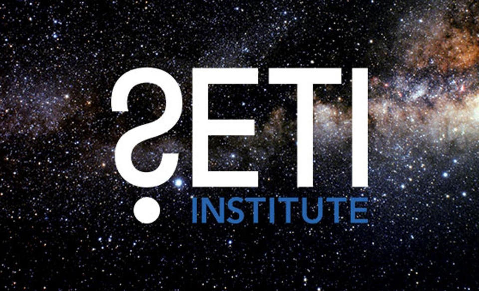 A space image with the words SETI INSTITUTE