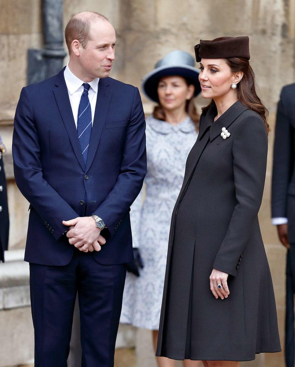 <p>Kate was just weeks away from welcoming Prince Louis when she and Prince William attended the Easter outing in April 2018.</p>