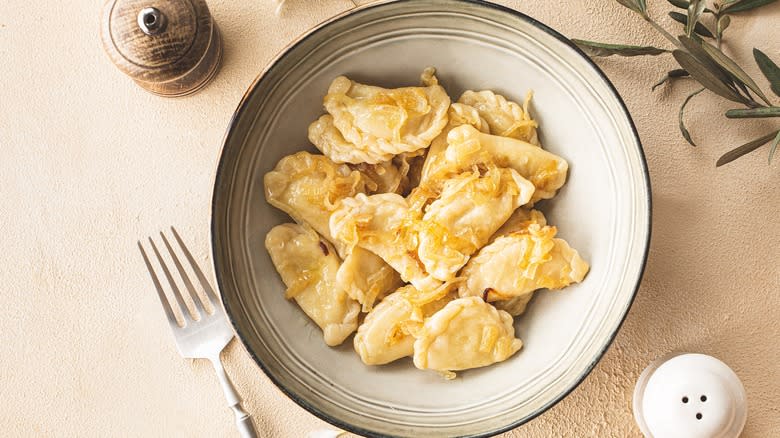 boiled pierogies