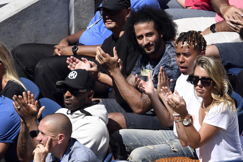 Kobe Bryant and Colin Kaepernick at the U.S. Open, August 2019. (Photo by Danielle Parhizkaran, USA TODAY Sports)