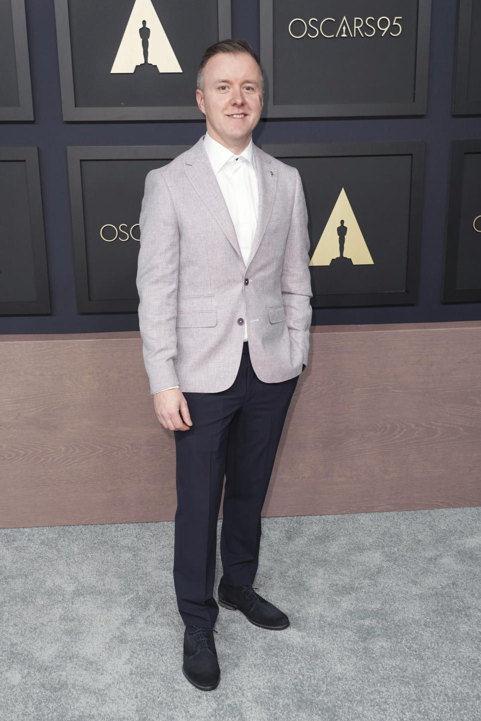 Colm Bairead arrives at the 95th Academy Awards Nominees Luncheon on Monday, Feb. 13, 2023, at the Beverly Hilton Hotel in Beverly Hills, Calif. (Photo by Jordan Strauss/Invision/AP)