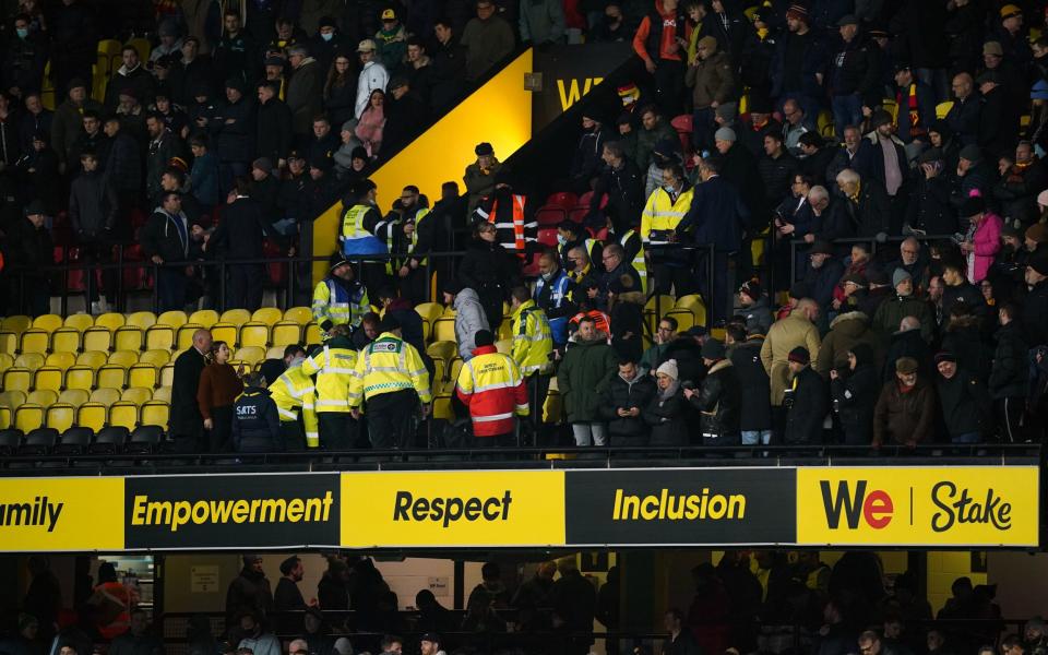 Medical staff fan emergency Vicarage Road Watford and Chelsea - PA