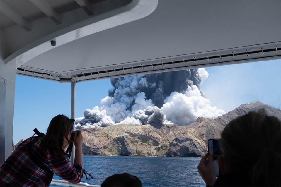 White Island erupting on 9 December 2019 (Michael Schade/AFP via Getty)