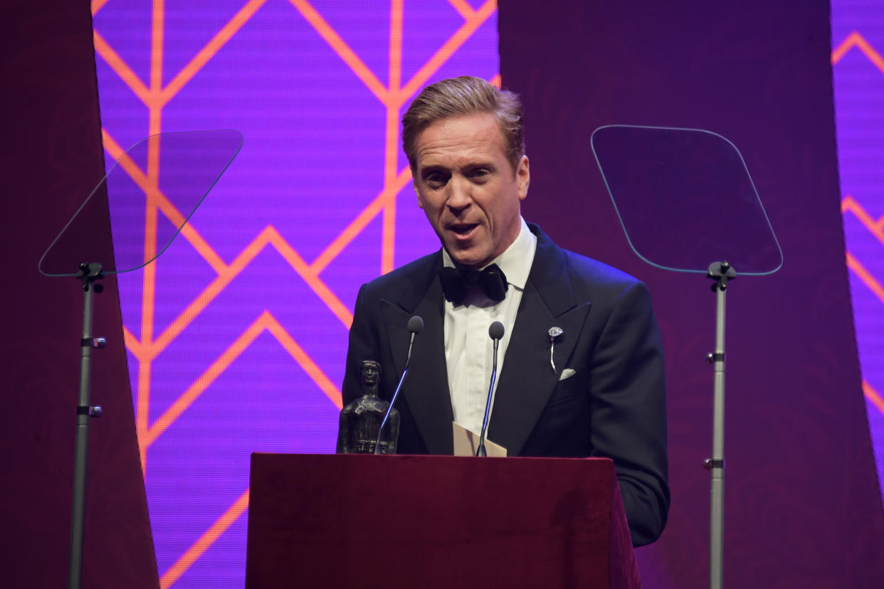 LONDON, ENGLAND - NOVEMBER 24:   Damian Lewis attends the 65th Evening Standard Theatre Awards in association with Michael Kors at the London Coliseum on November 24, 2019 in London, England. (Photo by David M. Benett/Dave Benett/Getty Images)