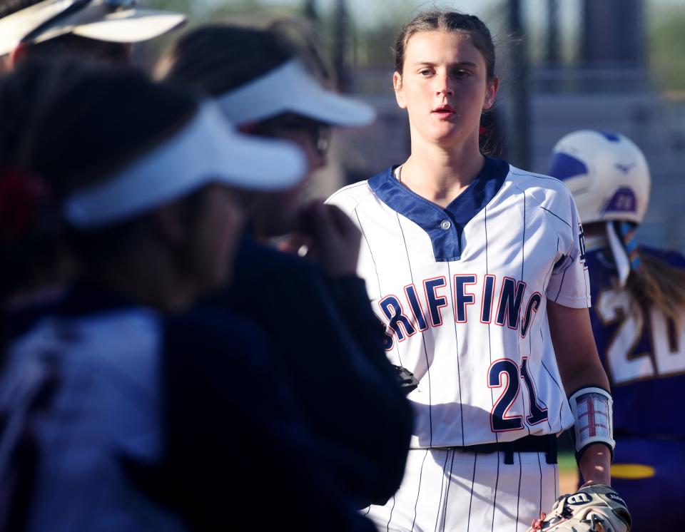 North DeSoto's Laney Johnson during their game against Benton softball Thursday afternoon April 7, 2022 at North DeSoto High School.