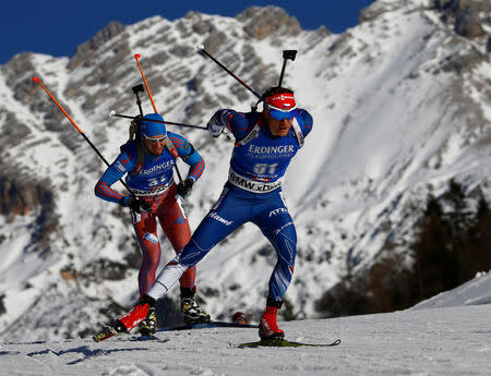 Biathlon - IBU World Championships - Men's 15km Individual - Hochfilzen, Austria - 16/2/17 - Ondrej Moravec of Czech Republic in action. REUTERS/Leonhard Foeger